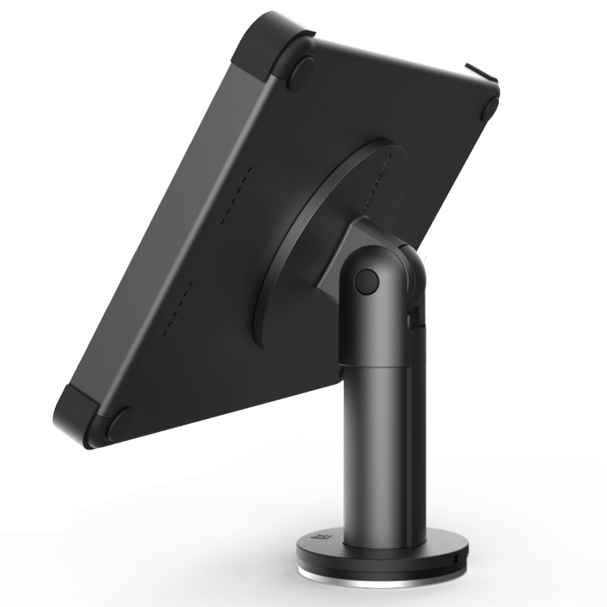 Side view Revolve black secure tablet stand