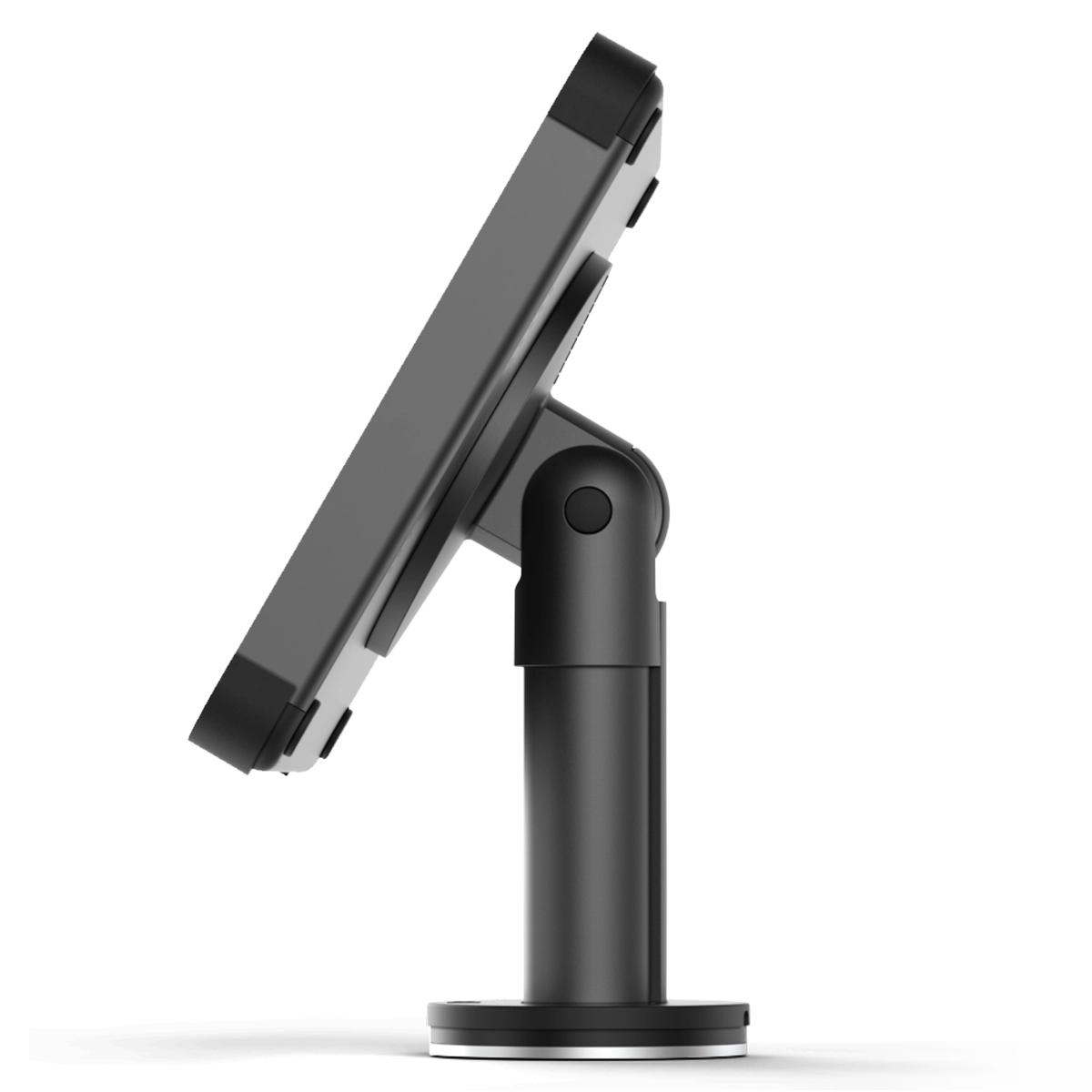 Side view Revolve black secure tablet stand