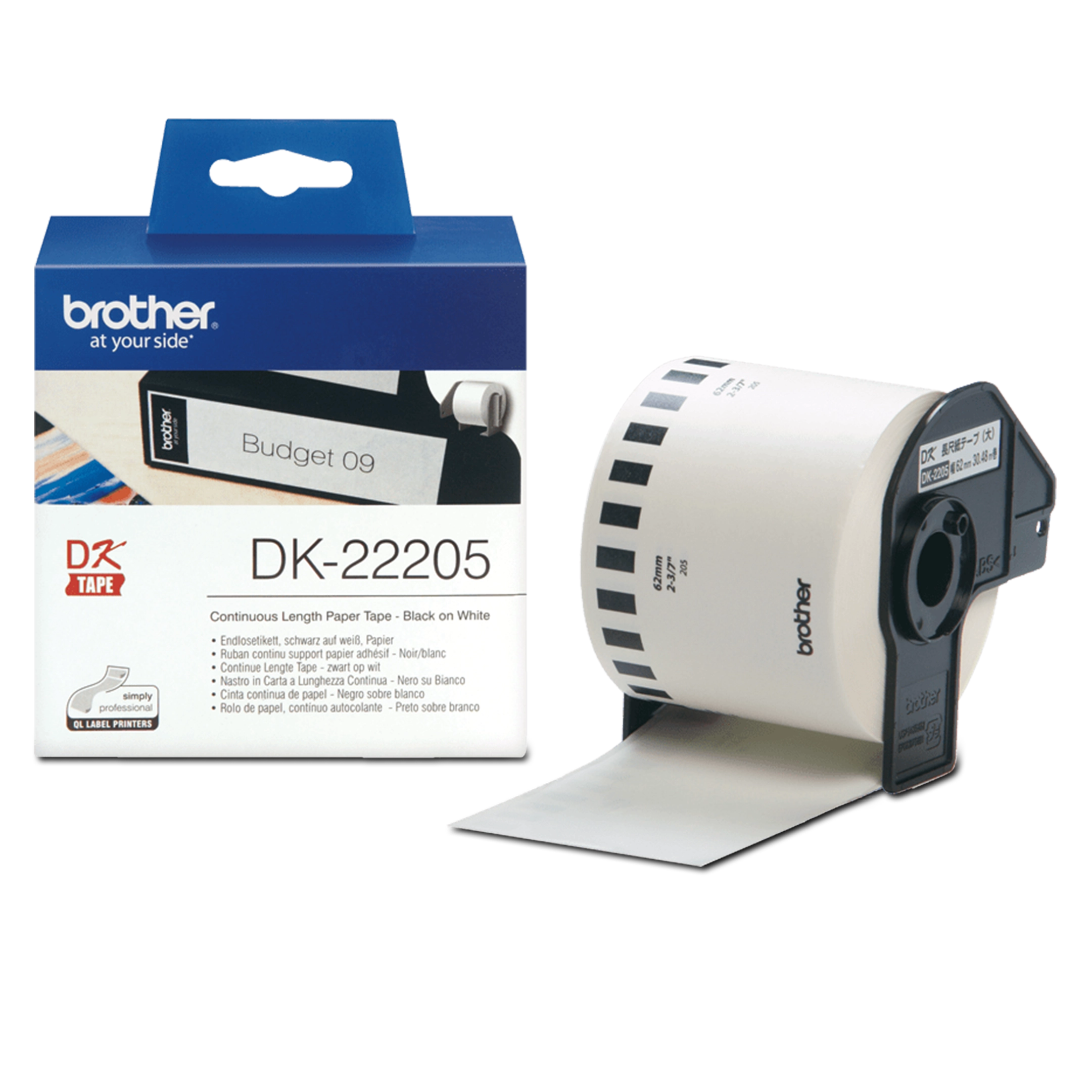 Brother DK-22205 continuous length white paper label roll