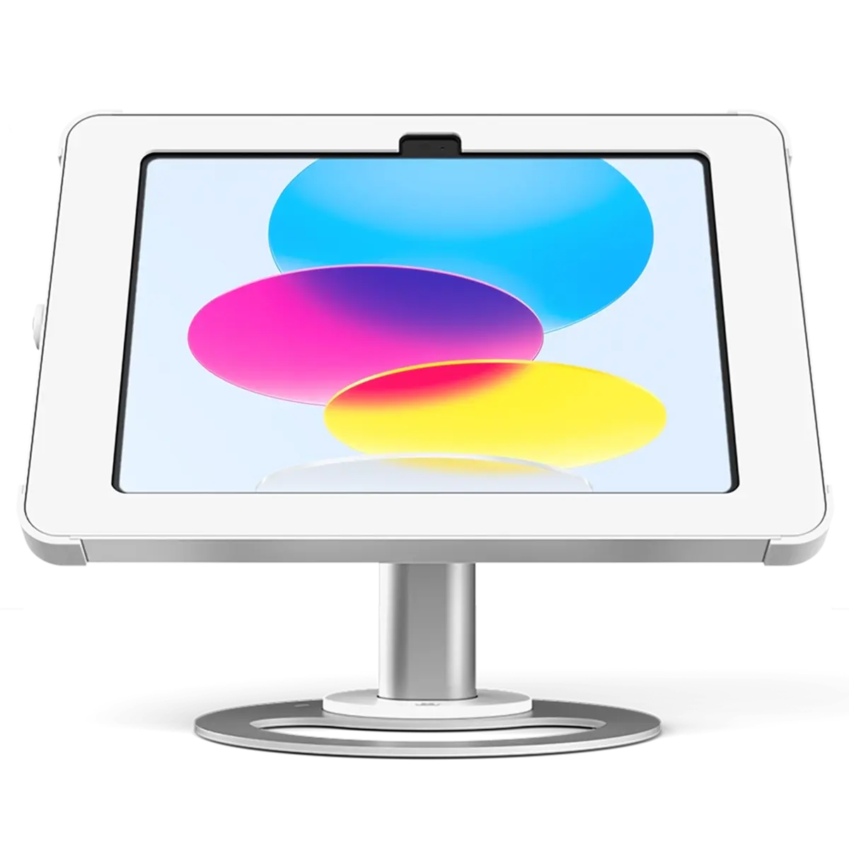 Sprocket Base white iPad desk stand front view