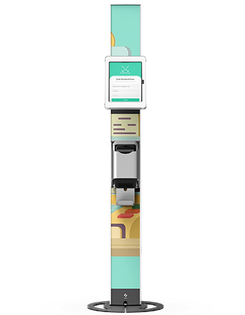 Sprocket T-Print 15 iPad floor stand front view white silver Australia