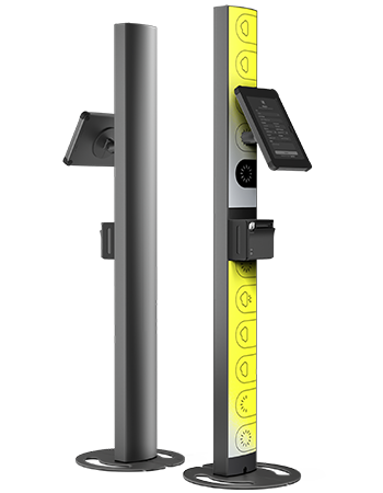 Composite front and rear Sprocket T-Ticket 15 iPad floor stand black