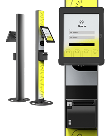 Close composite Sprocket T-Ticket 15 black iPad floor stand