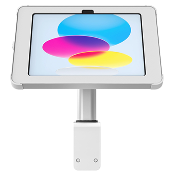 Front view Clamp tablet desk stand white