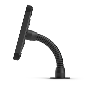 Side view Flex black adjustable tablet desk stand