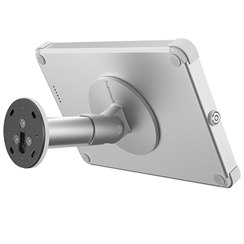 Rear view Sprocket X-Wall secure iPad wall mount white silver